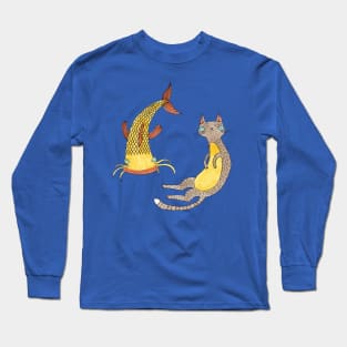 Cat and the catfish Long Sleeve T-Shirt